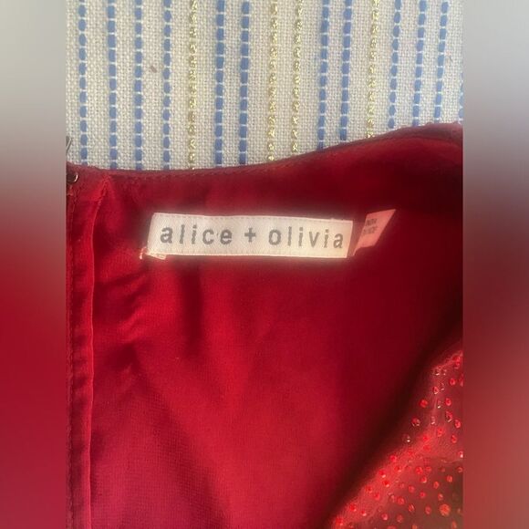 Alice + Olivia  jumpsuit Womens Size 6 Red Wine Sleeveless Pants Straight - Picture 9 of 16